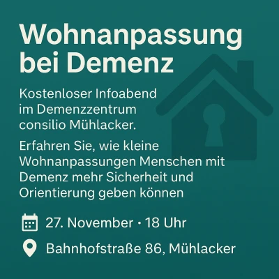 Vortrag in Mühlacker: Wohnanpassung für Menschen mit Demenz im Fokus
